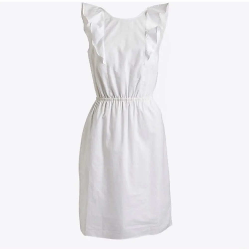 J. Crew Cotton A Line Apron Ruffle Dress - Size 10
